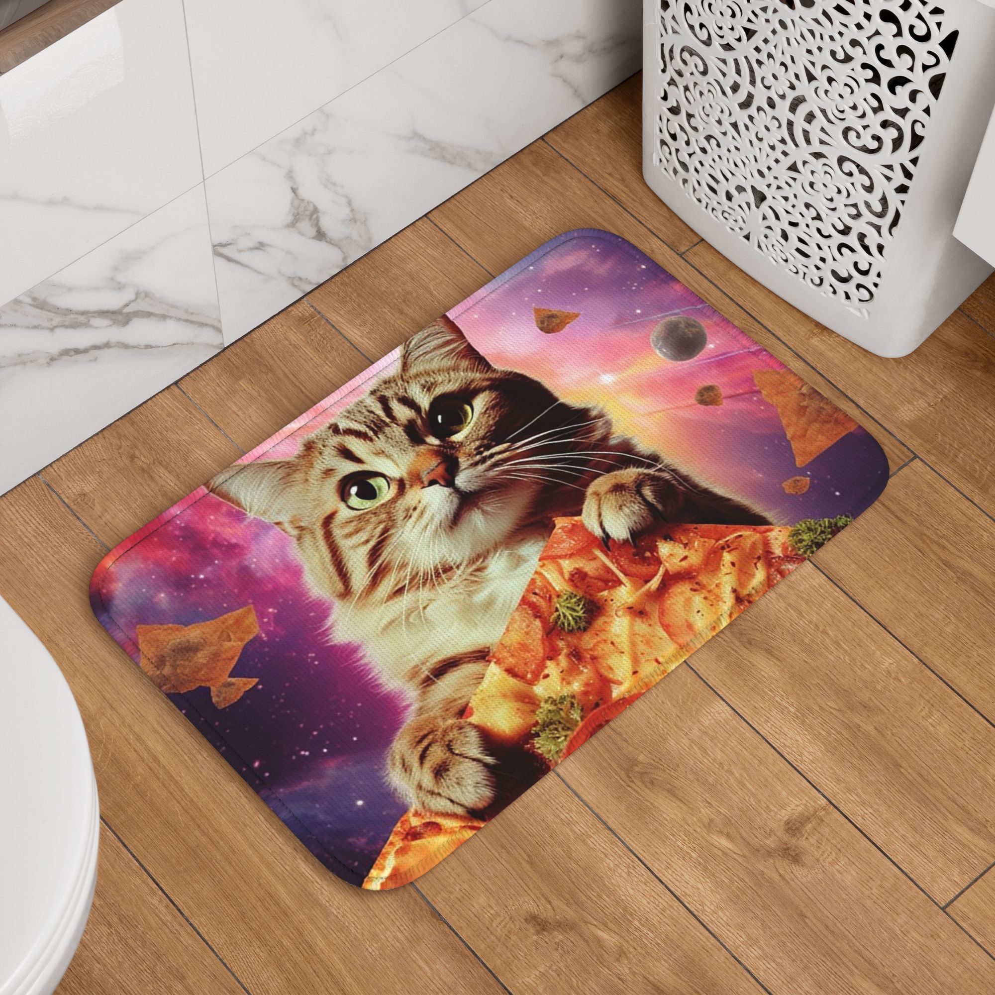 Galaxy Home Textiles - Meme Cat Galaxy Space Pizza Junk