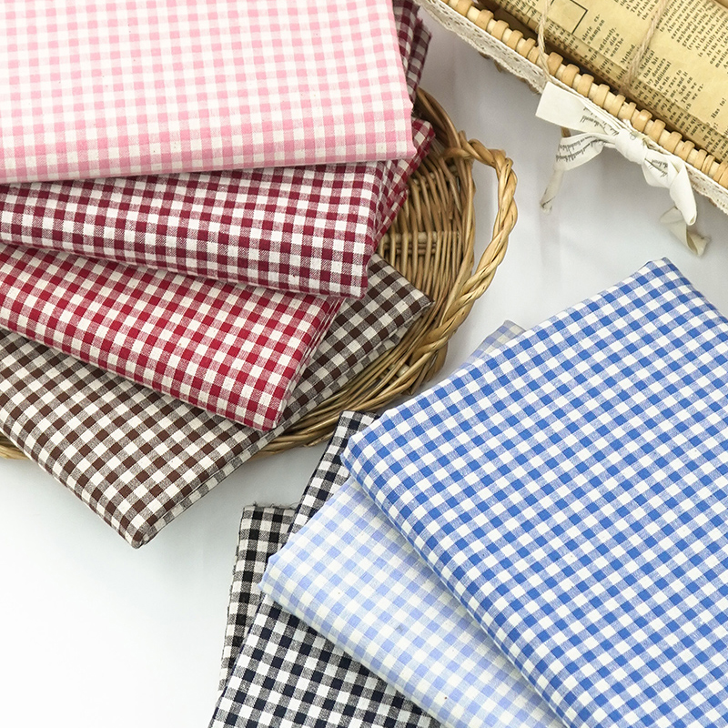 Home Textiles Plaid - 145x50cm Pure Cotton Plaid Fabric For