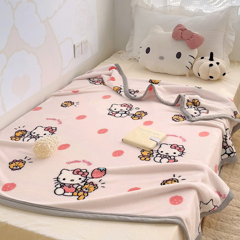 Home Of Textiles - 150x200 Hello Kitty Strawberry Fluffy Blanket