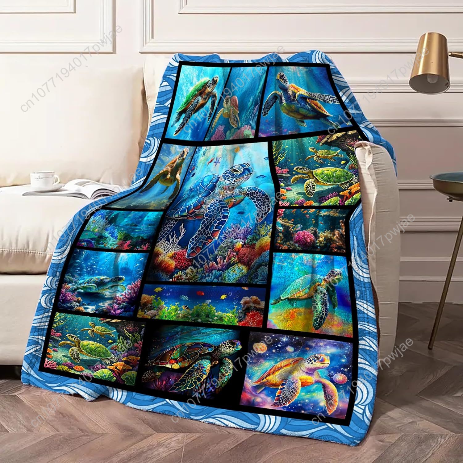 Sea Turtle Flannel Throw Blank - Home Of Textiles ulasan dan harga