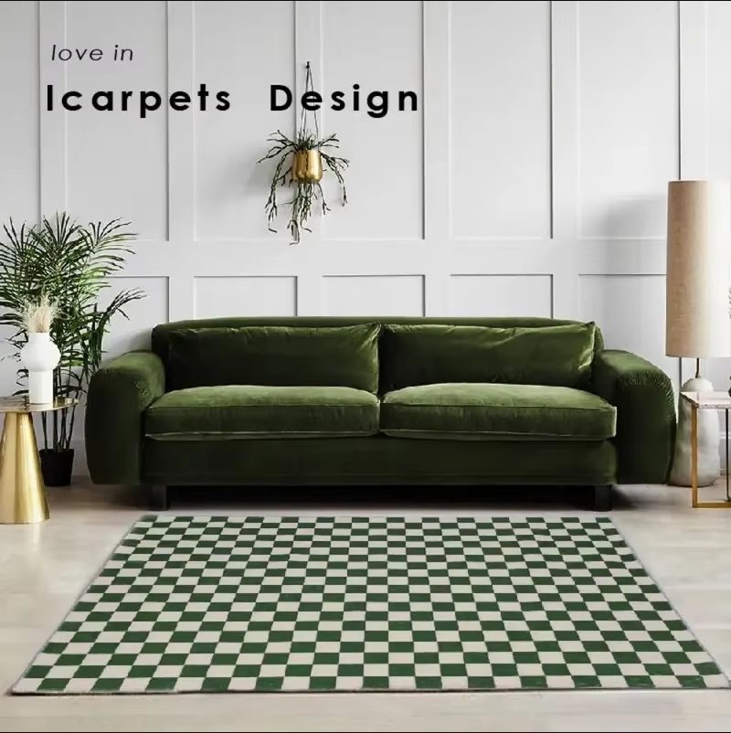 VIKAMA Checkerboard Carpet Liv - Home Textiles Plaid ulasan dan harga