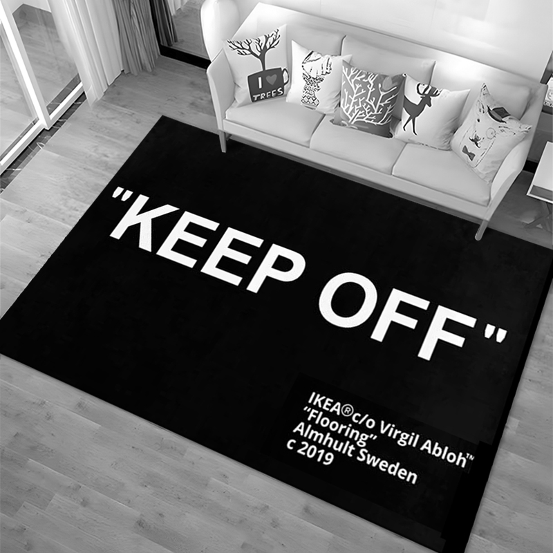 Keep Off Area Rugs 3D Printed  - Home Textiles Plaid ulasan dan harga