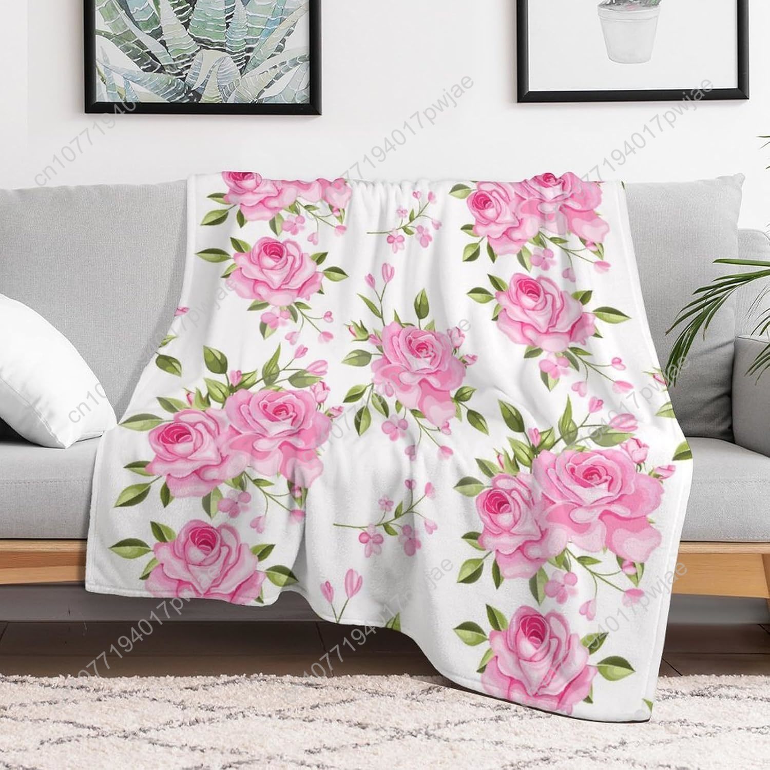 Pink Flower Throw Blanket Flor - Home Of Textiles ulasan dan harga