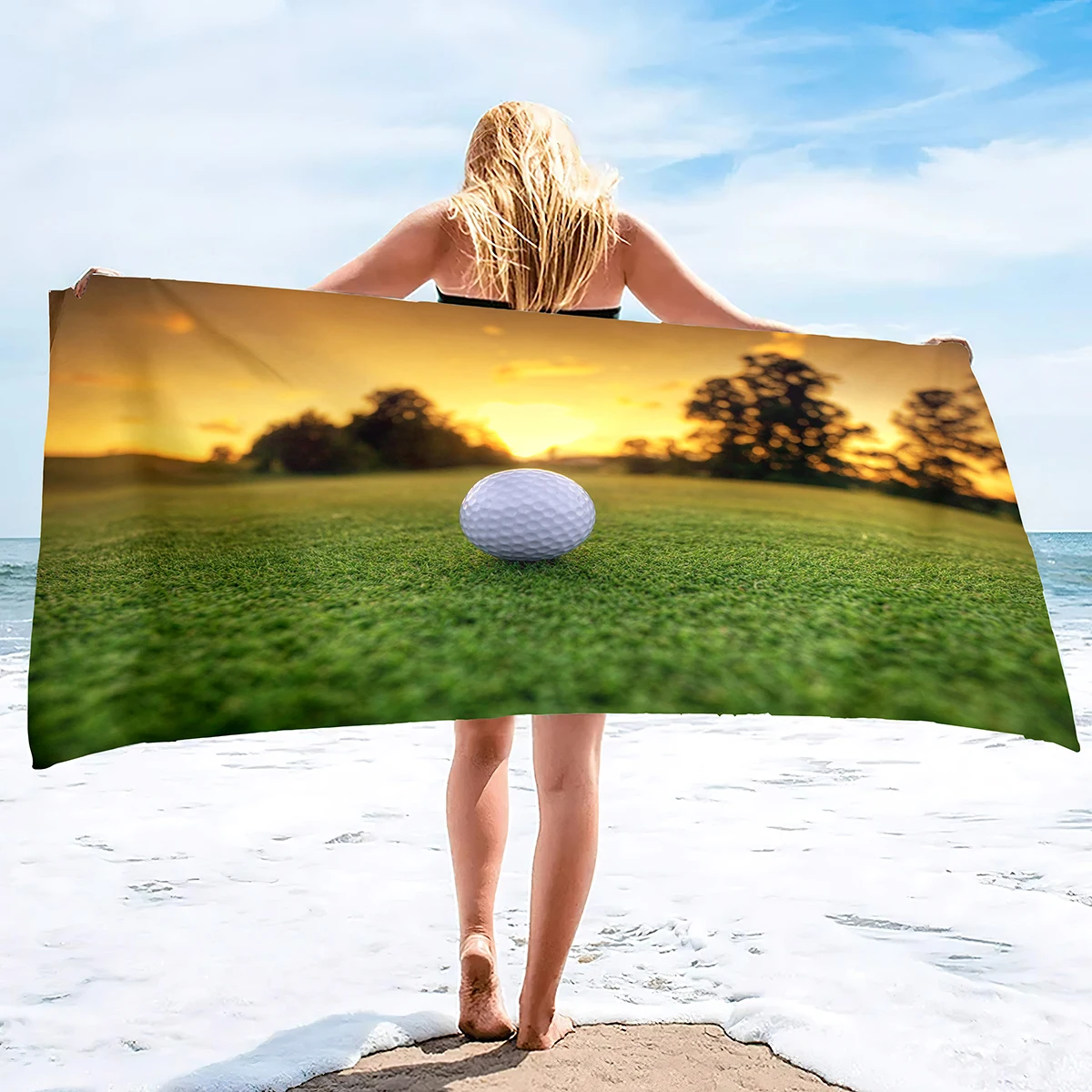 Sport Ball Golf Beach Towels,G - Home Textiles Face Towel ulasan dan harga