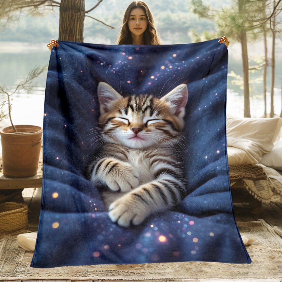 Soft Flannel Blanket Cute Slee - Galaxy Home Textiles ulasan dan harga