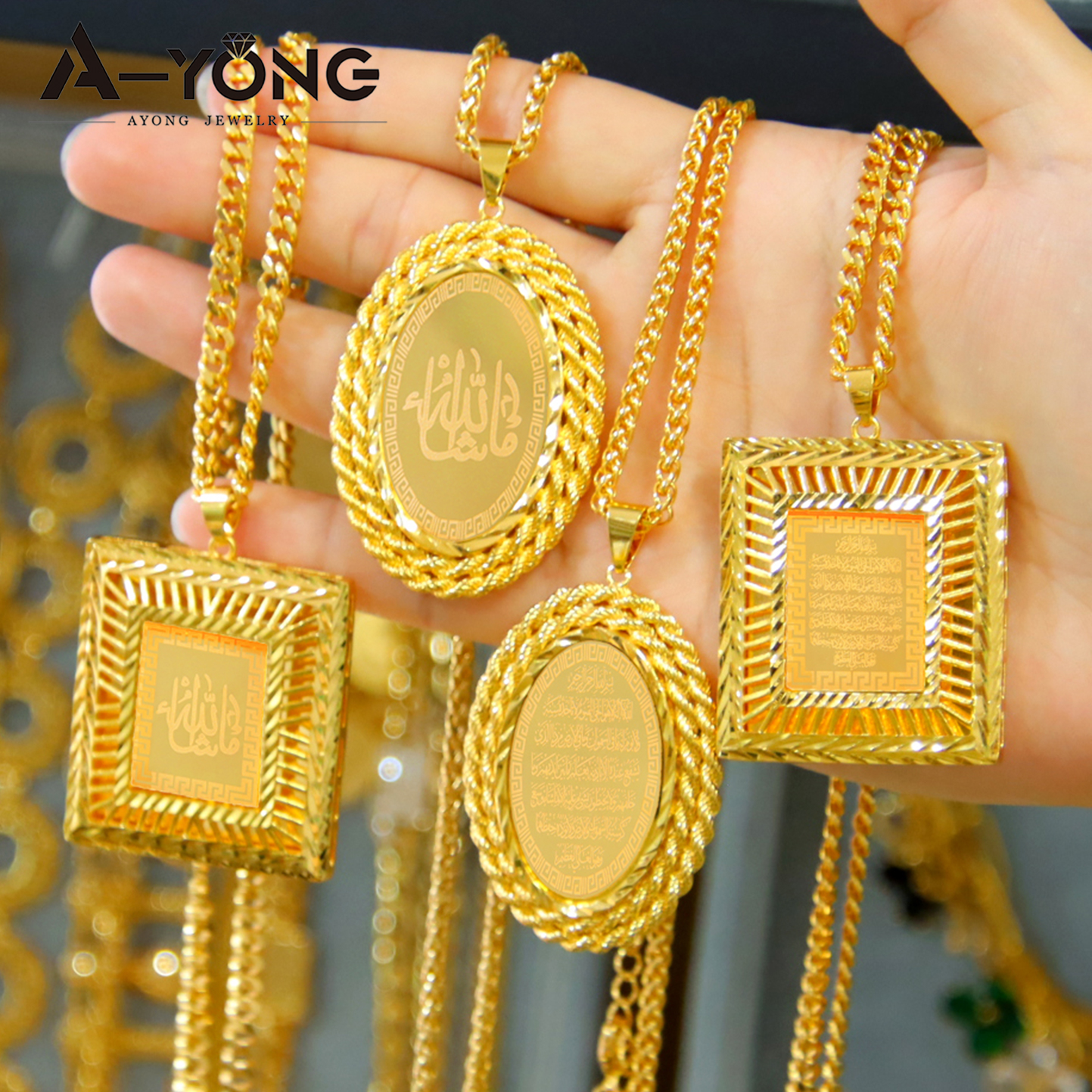 Luxury Allah Fashion Necklace  - Home Quran ulasan dan harga