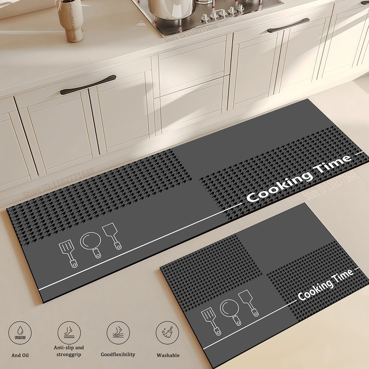 Kitchen Corner Floor Mat  Wate - Home Textiles Plaid ulasan dan harga