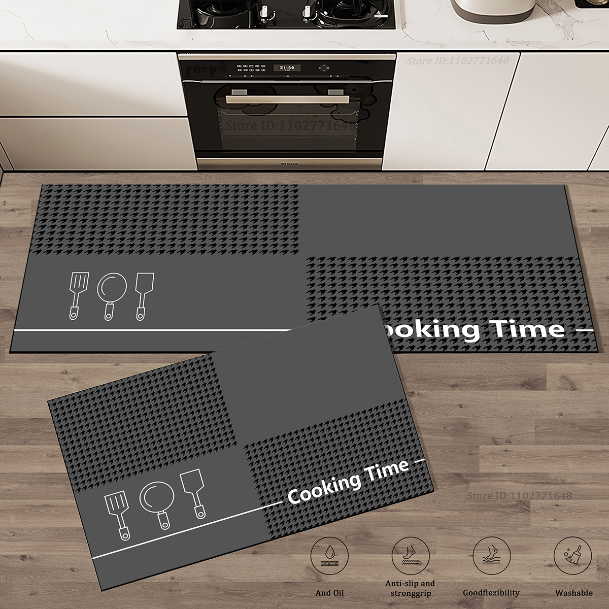 Kitchen Corner Floor Mat  Wate - Home Textiles Plaid ulasan dan harga