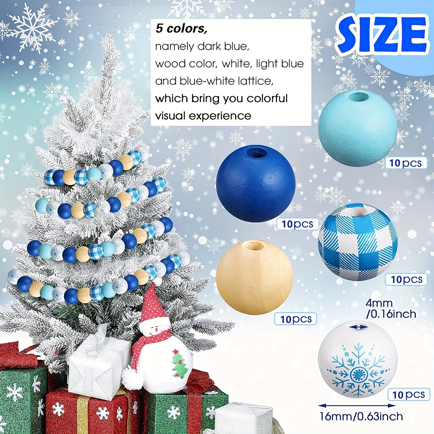50pcs 16mm Snowflake Pattern W - Home Textiles Plaid ulasan dan harga