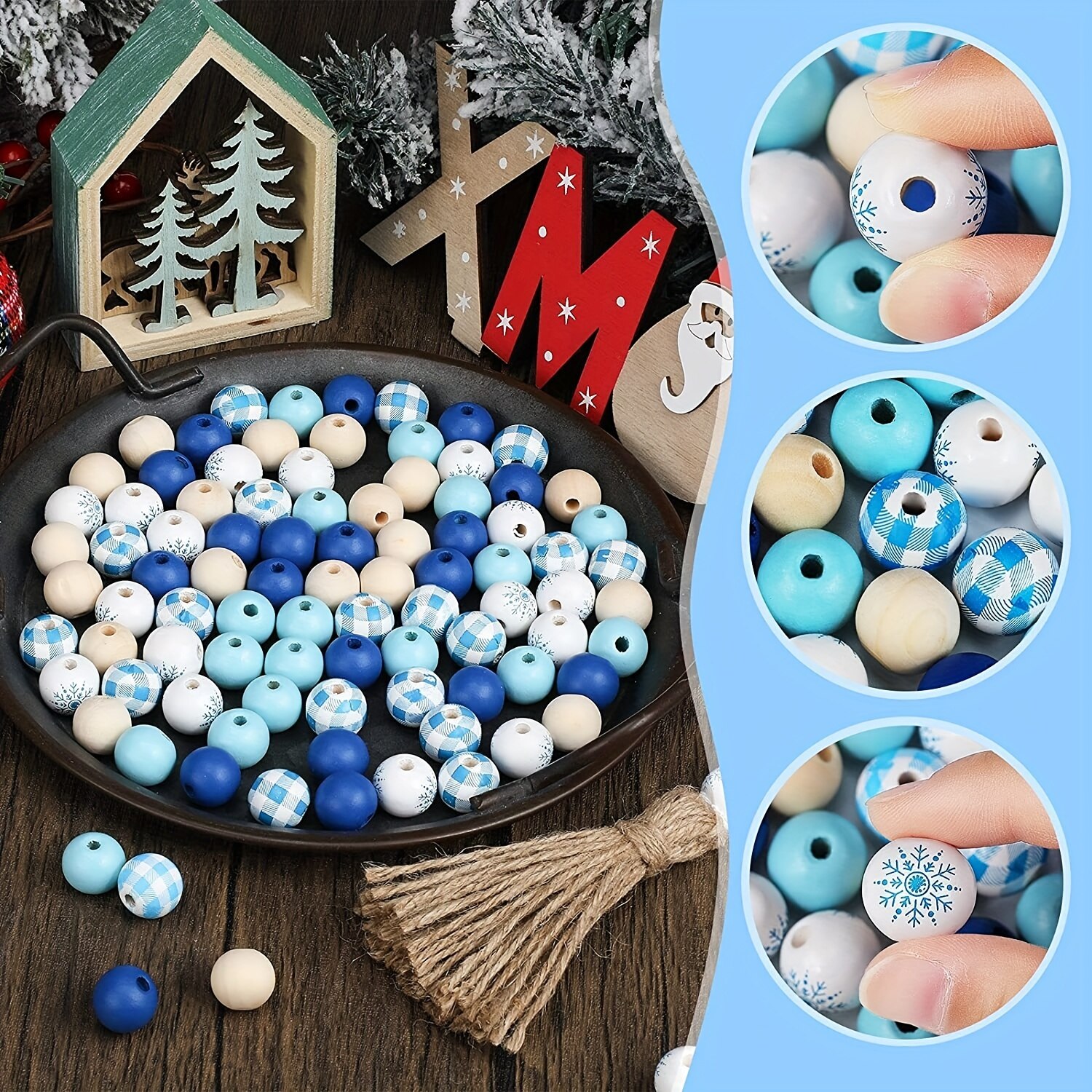 50pcs 16mm Snowflake Pattern W - Home Textiles Plaid ulasan dan harga