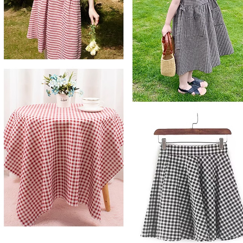 145x50cm Pure Cotton Plaid Fab - Home Textiles Plaid ulasan dan harga