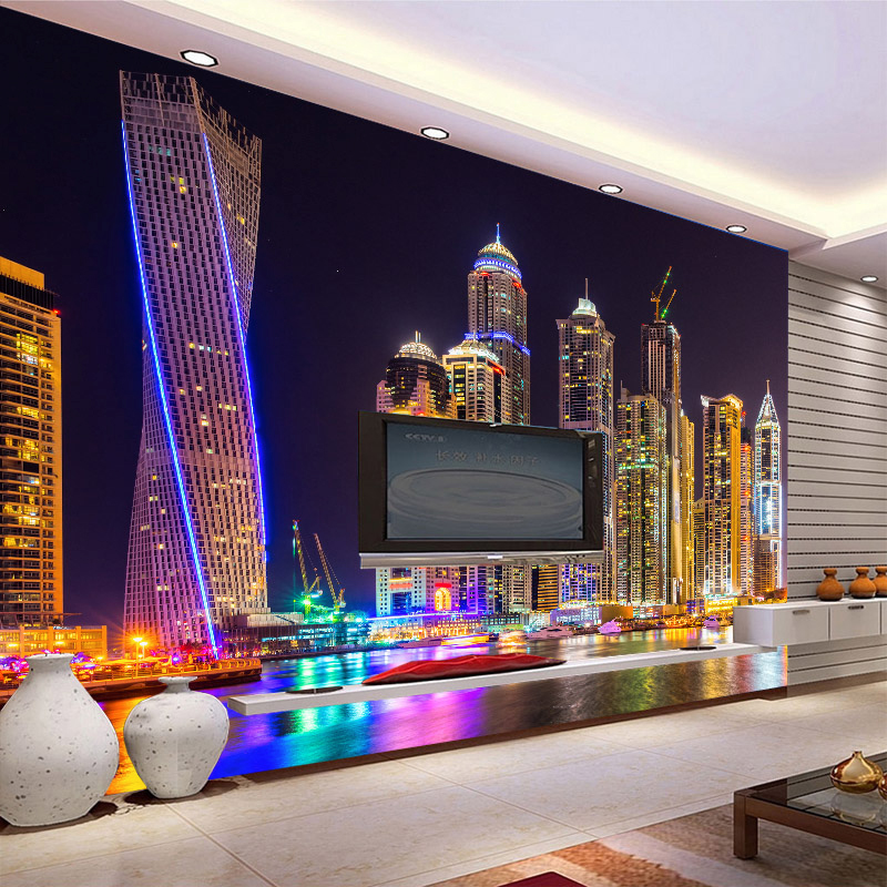 Custom 3D Photo Night View Cit - Home Textiles Photos ulasan dan harga