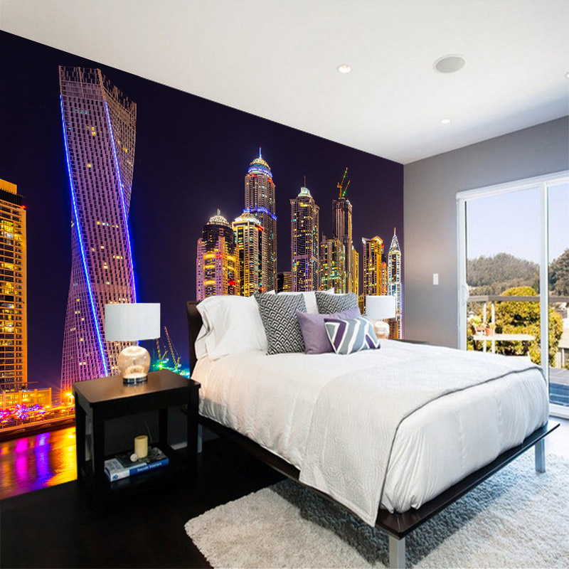 Custom 3D Photo Night View Cit - Home Textiles Photos ulasan dan harga