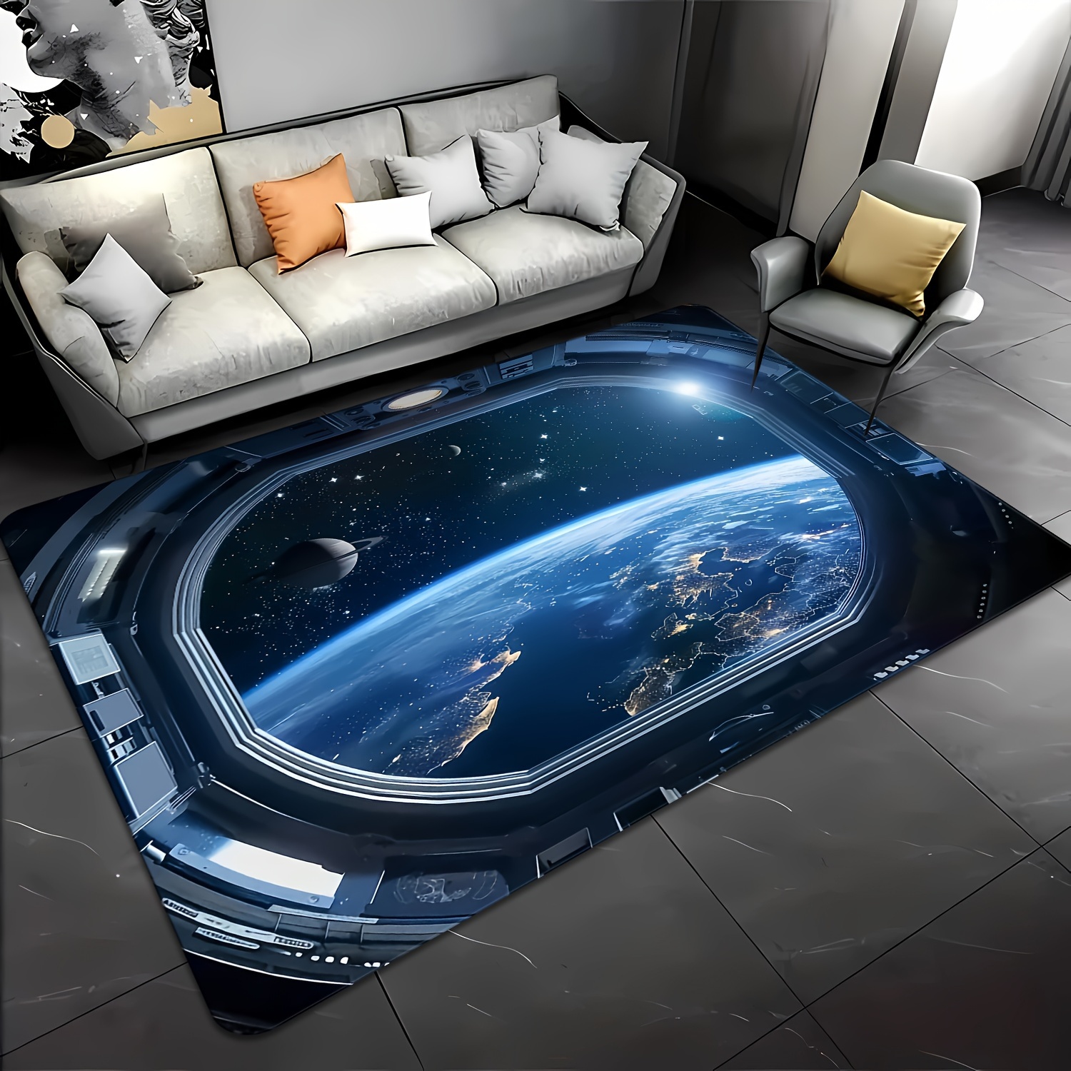 Space Capsule Galaxy View Door - Galaxy Home Textiles ulasan dan harga