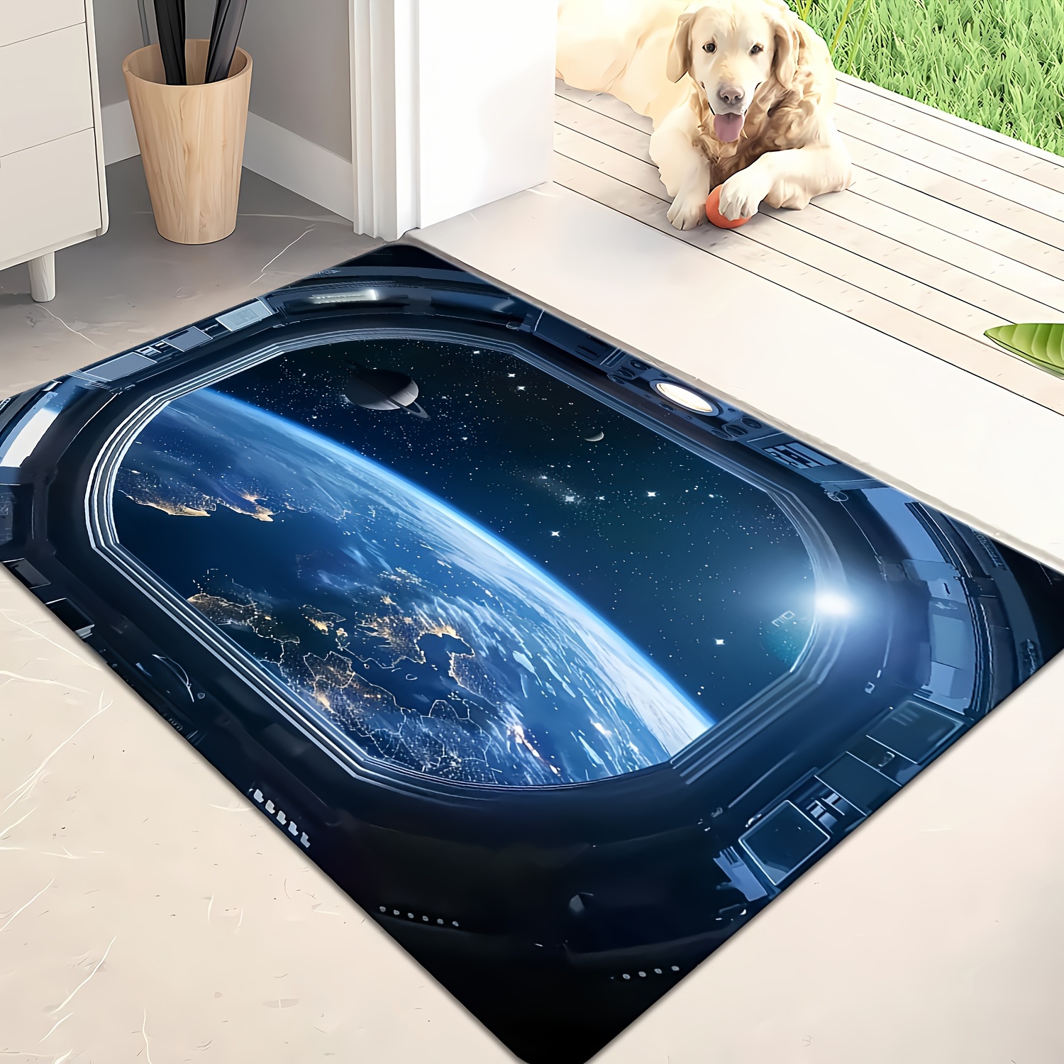 Space Capsule Galaxy View Door - Galaxy Home Textiles ulasan dan harga