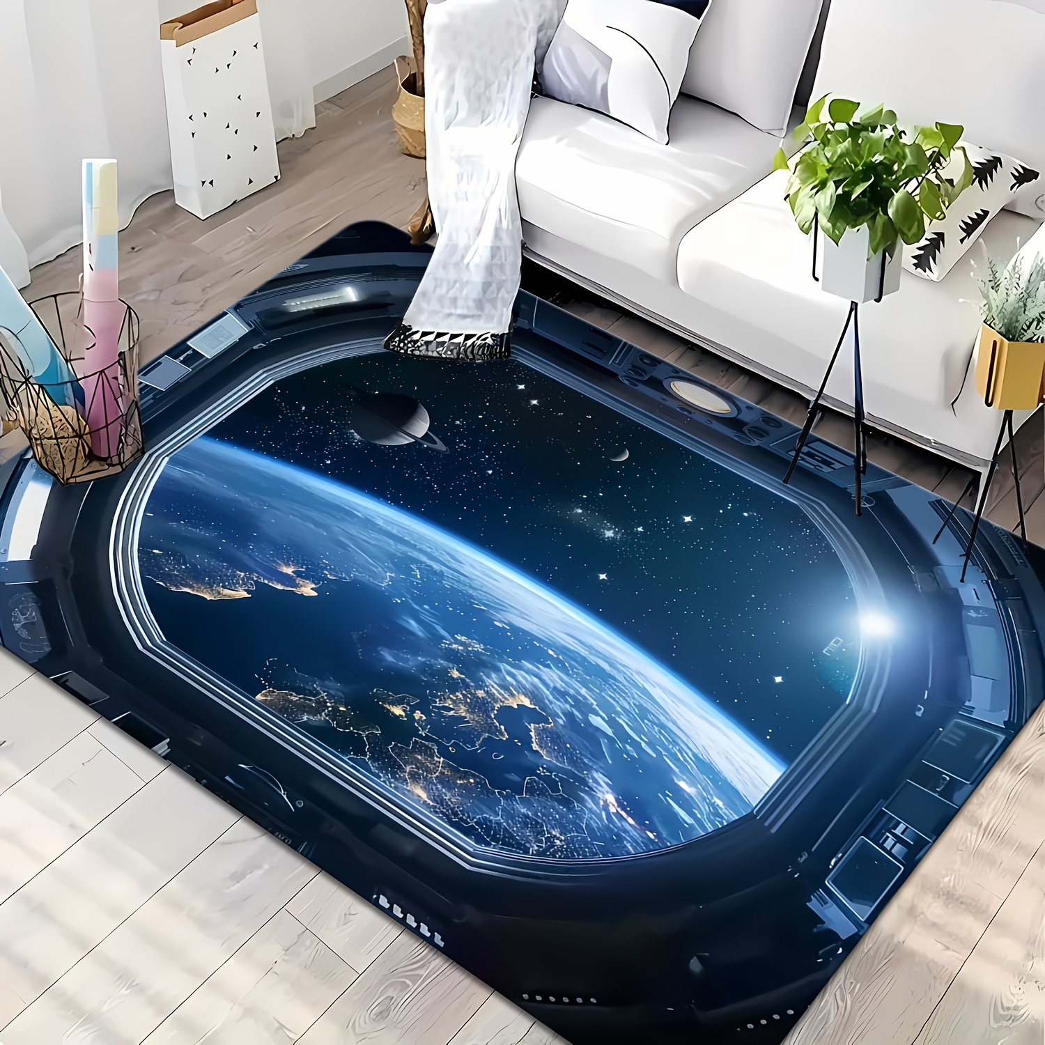 Space Capsule Galaxy View Door - Galaxy Home Textiles ulasan dan harga