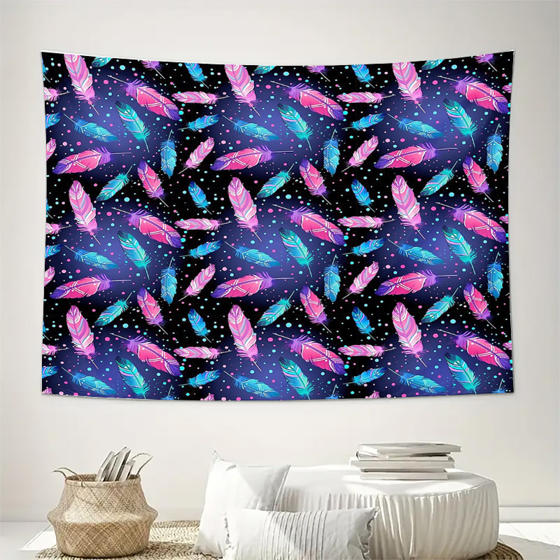 Bohemian Tapestry Feather Wall - Galaxy Home Textiles ulasan dan harga