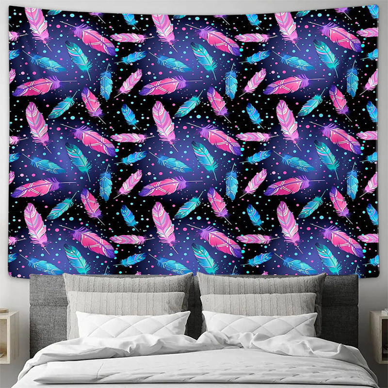 Bohemian Tapestry Feather Wall - Galaxy Home Textiles ulasan dan harga