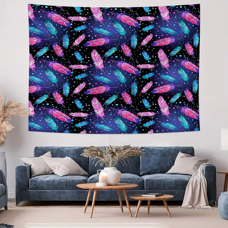 Bohemian Tapestry Feather Wall - Galaxy Home Textiles ulasan dan harga