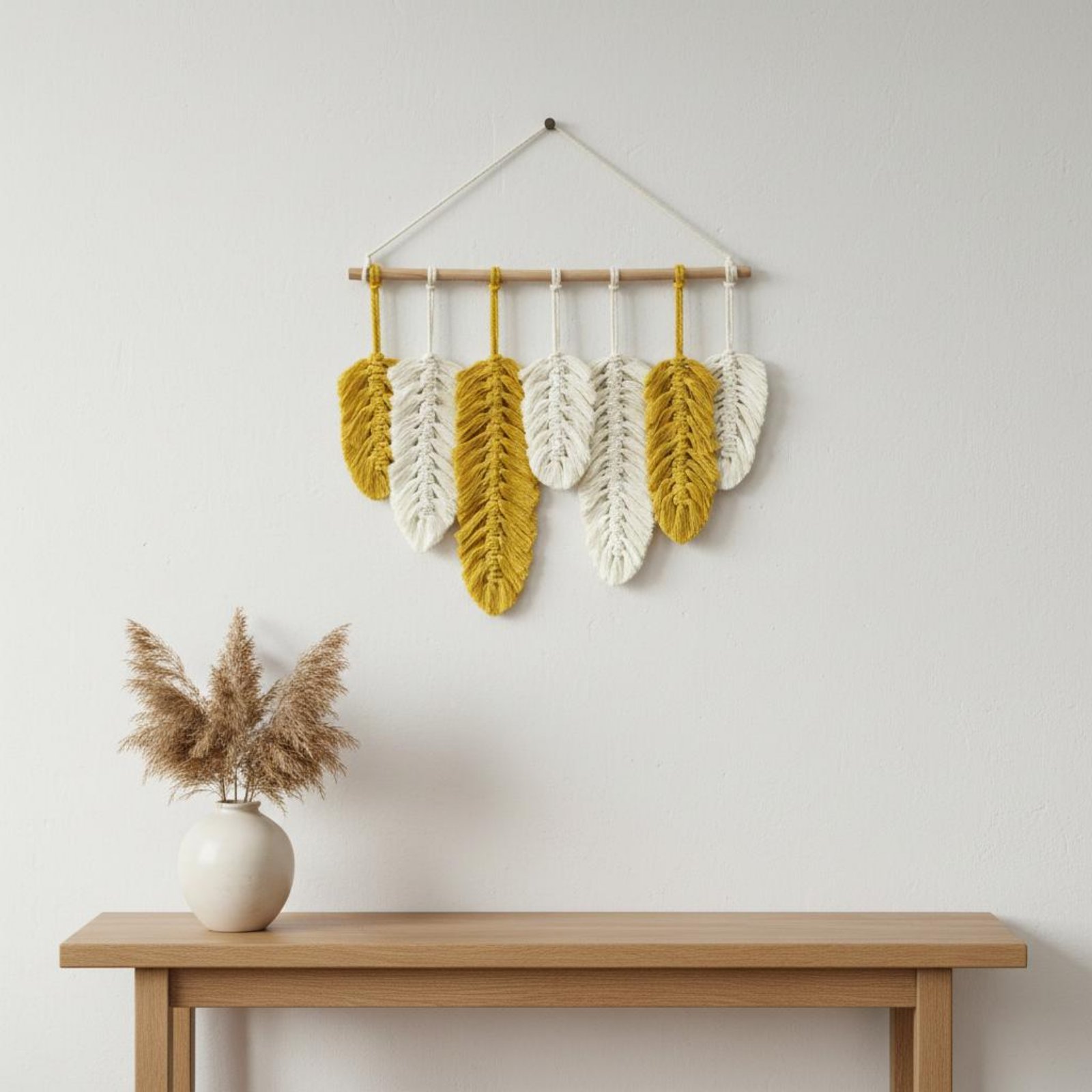 Macrame Feather Wall Hanging H - Home Of Textiles ulasan dan harga