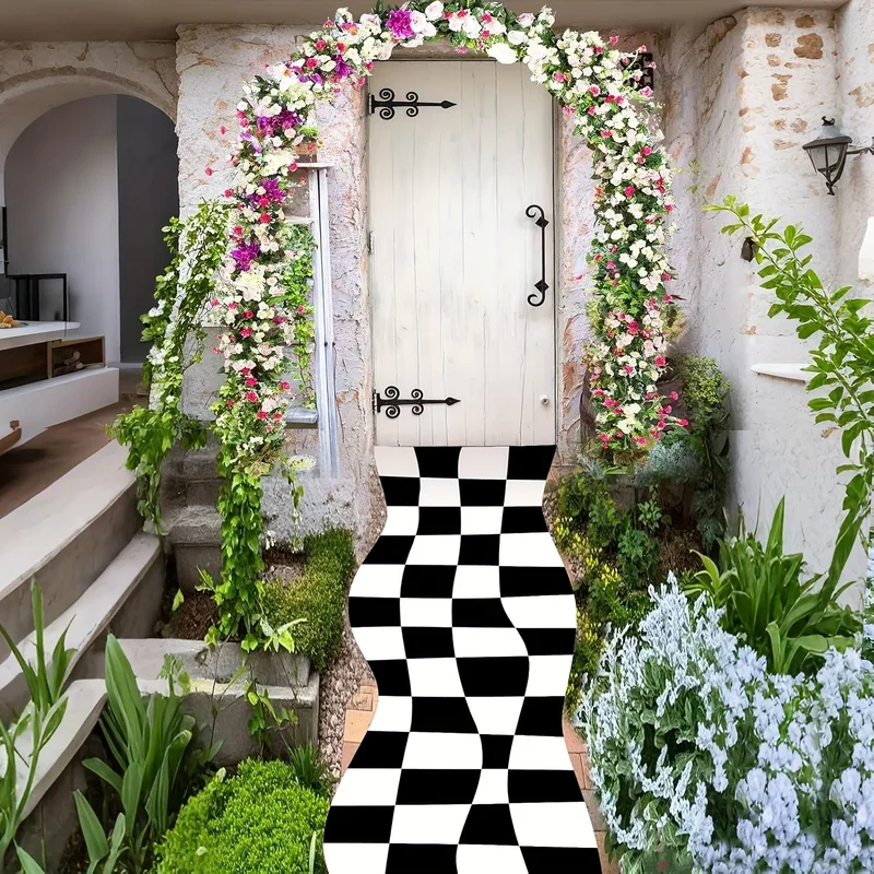 VIKAMA Black White Checkered R - Home Textiles Plaid ulasan dan harga