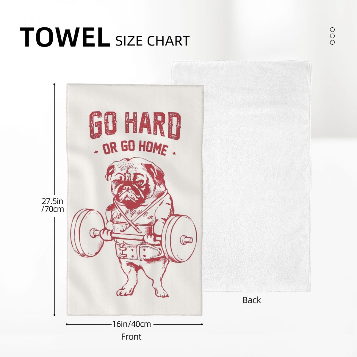 Custom Go Hard Or Go Home Pug  - Home Textiles Face Towel ulasan dan harga
