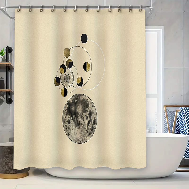 Moon Phase Shower Curtain Set  - Galaxy Home Textiles ulasan dan harga