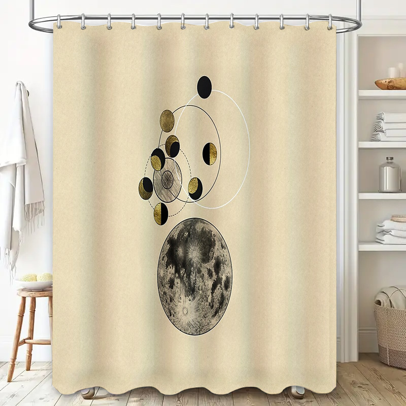 Moon Phase Shower Curtain Set  - Galaxy Home Textiles ulasan dan harga