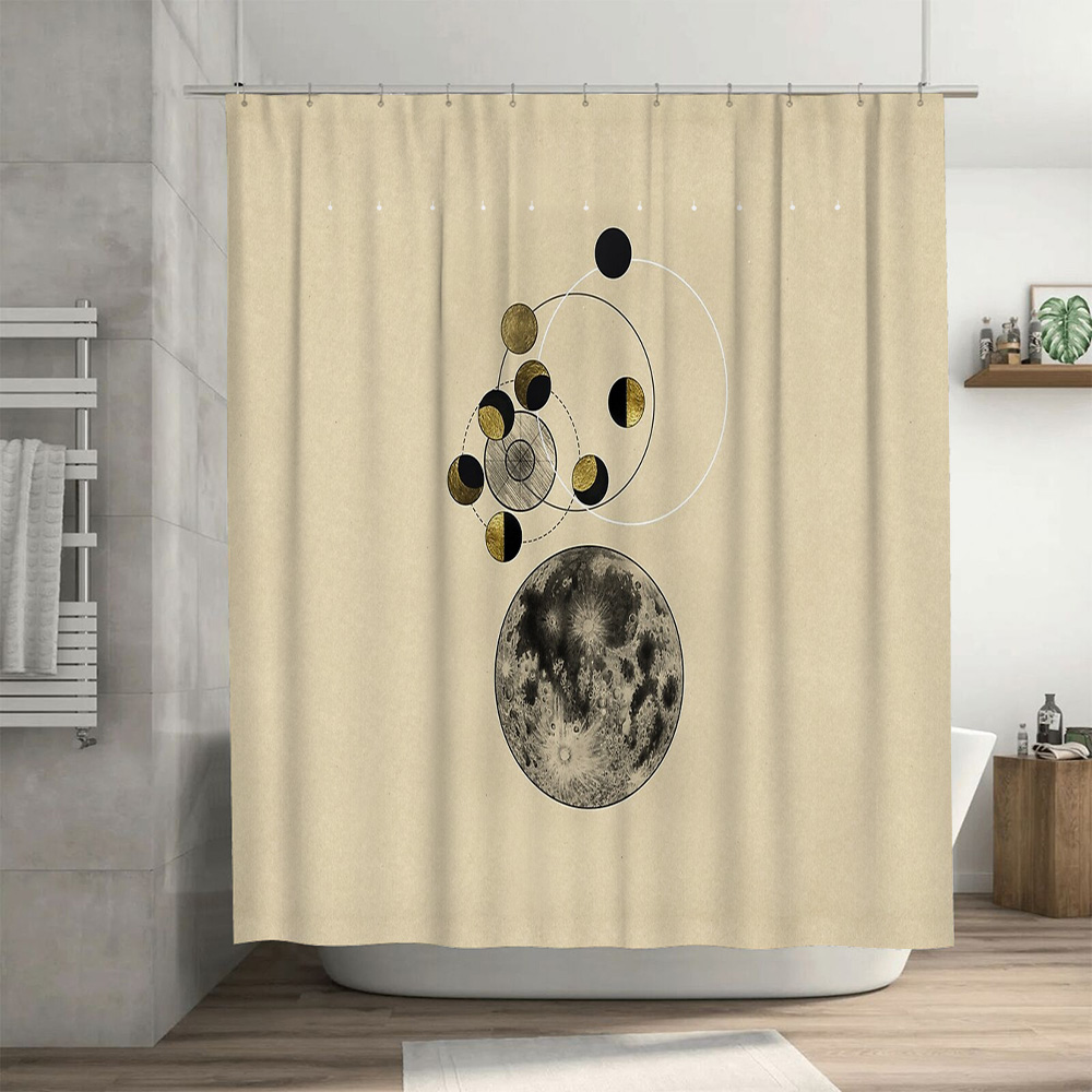 Moon Phase Shower Curtain Set  - Galaxy Home Textiles ulasan dan harga