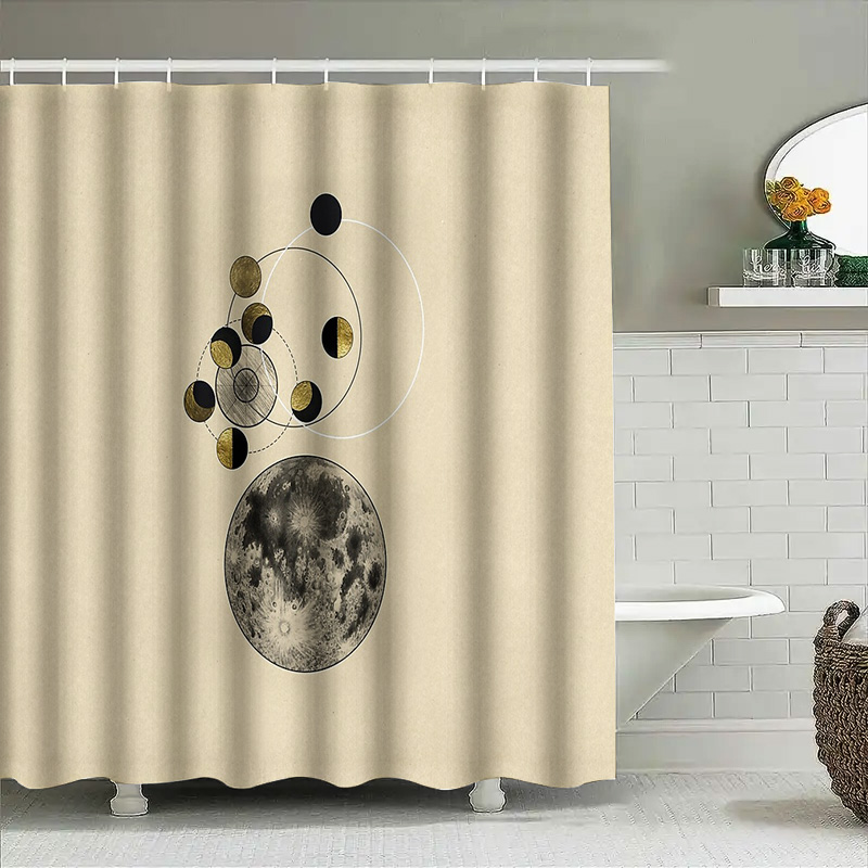 Moon Phase Shower Curtain Set  - Galaxy Home Textiles ulasan dan harga